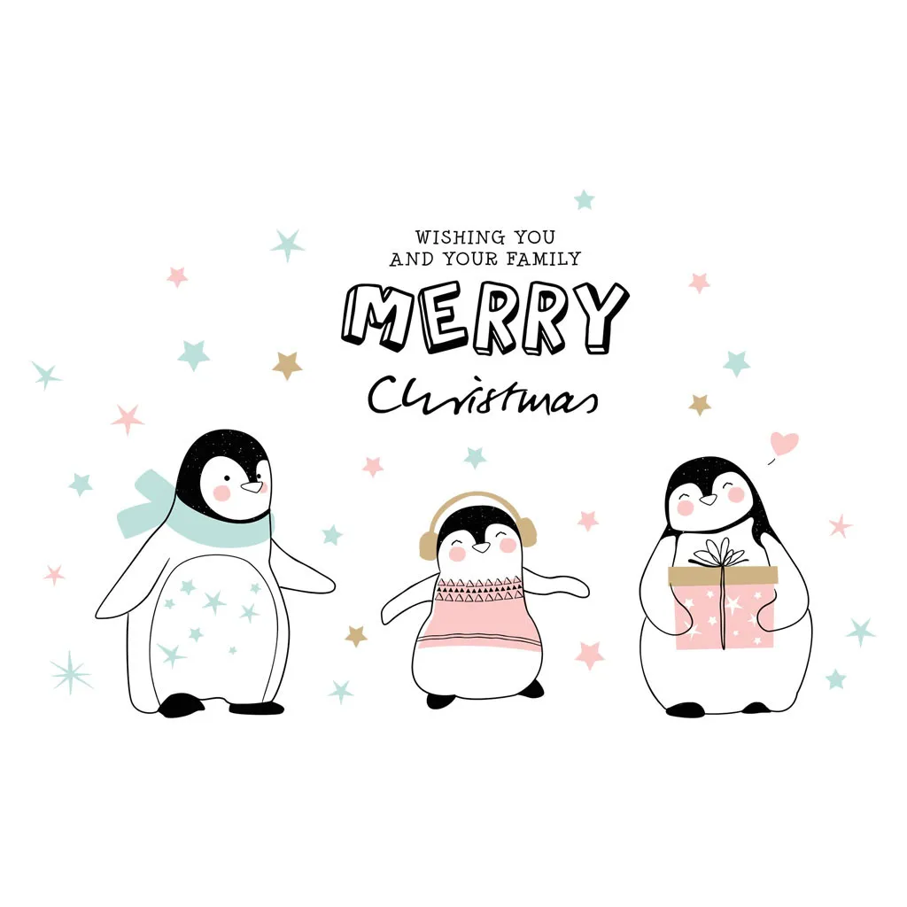 DIY Съемный Настенный стикер s Cute Penguin Happy Family ПВХ вечерние настенные наклейки для