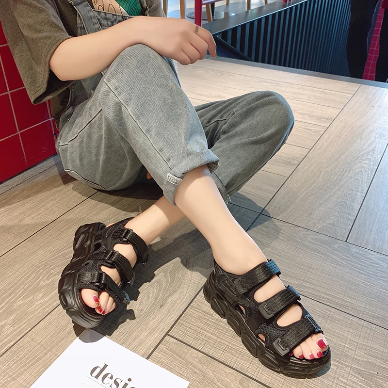 Female Summer Flat Platform For Girl Casual Beach Shoes Woman Sandals Gladiator Open Toe Soft Jelly | Обувь