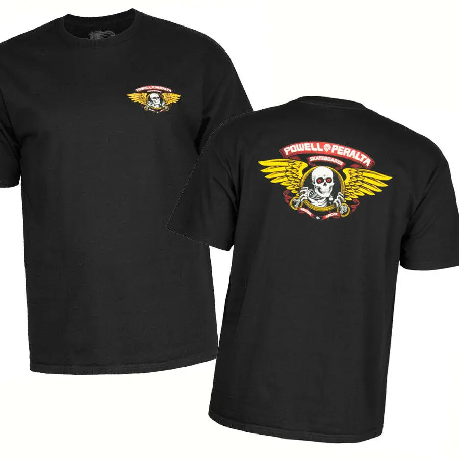 Кости Крылатый рыхлитель Пауэлл Перальта футболка черный череп Og скейтборд M L Xl