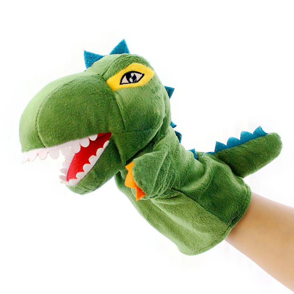 Cartoon Dinosaur Plush Soft Hand Puppet Kids Toddler Pretend Playing Toy Gift New