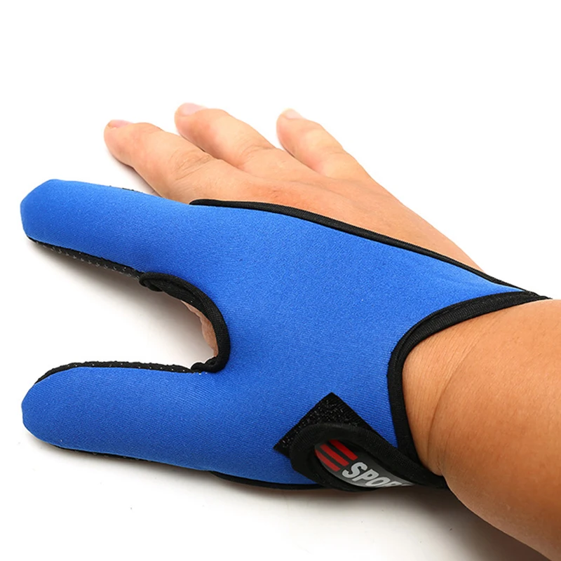 Anti-Scratch Right Hand Fishing Gloves Breathable Durable Thumb Index Finger Protector Accessorie Right Hand Fishing Gloves - Цвет: Синий