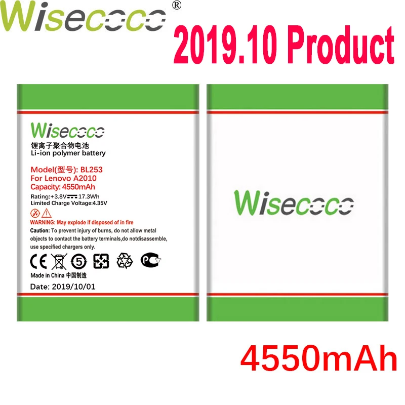 WISECOCO 4550 мАч BL253 батарея для lenovo A2010 A2800D A3800D A2580 A2860 Vibe A 4," A1000 A1000m мобильный телефон+ код отслеживания