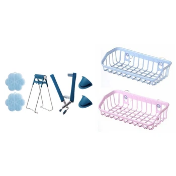 

Silicone Slip-Resistant Gloves,Anti-Hot Clamp Gripper(Suit) with 2PCS Wash Suction Cup Dishwashing Sponge Holder