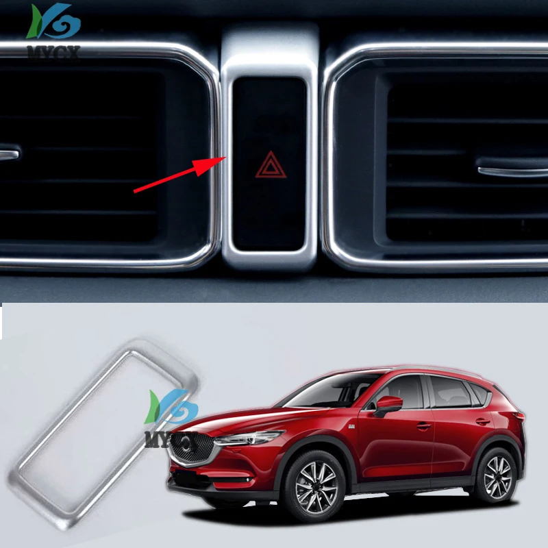 Для Mazda CX-5 CX5 CX 5 аксессуары приборной панели автомобиля Предупреждение светильник оповещения Кнопка накладка ABS хромированные внутренние