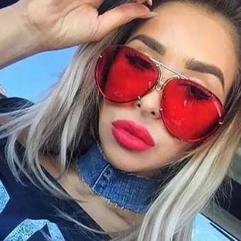 

Fashion Round Oversized Sunglasses Men Women Brand Designer Shades Sun Glasses UV400 Male Female Transparent aviation Eyeglasses