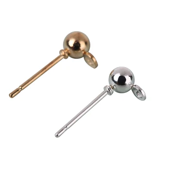 

33 g (about100pcs) Iron silver color Plated Earring Stud Ear Ball Bead Head Pin DIY Jewelry Makings Tress 27017