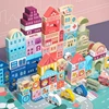 100 Pcs Colour Wooden Toys City Traffic Scenes Geometric Shape Assembled Building Blocks Early Educational Toys For Kids ► Photo 2/6