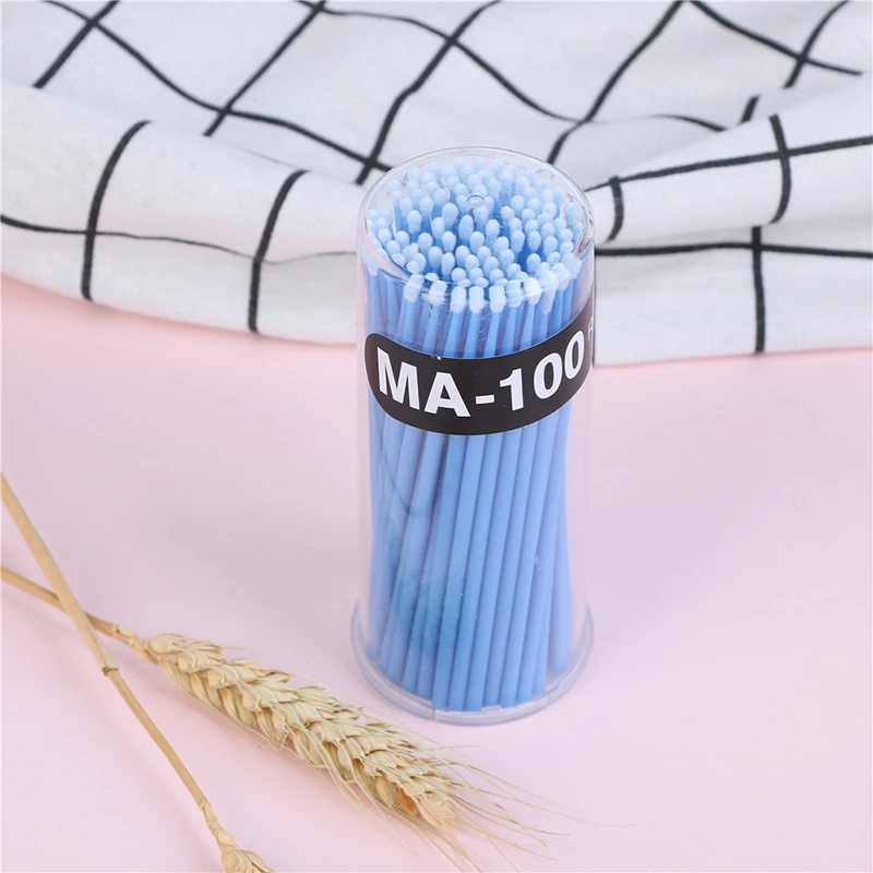 Одноразовые кисти для макияжа 100 шт./упак. тампон Microbrushes наращивание ресниц прочный Micro отдельных Аппликаторы ватный тампон