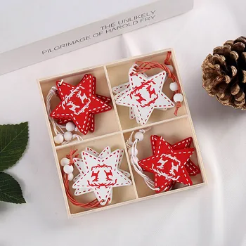 

12pcs Christmas Decoration For Home Wooden DIY Party Decoration High Quality