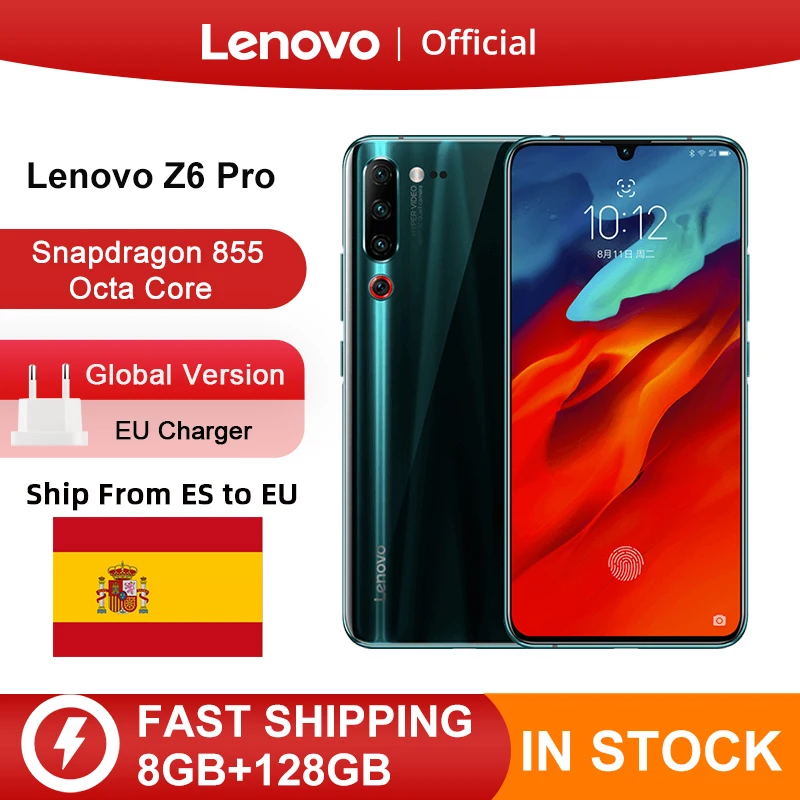 Оригинальная глобальная версия Lenovo Z6 Pro 8 Гб 128 ГБ Snapdragon 855 Восьмиядерный 6 39 дюймов