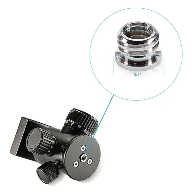 Description Picture 4 of item1Set 1/4" and 3/8" Converter Threaded Screws Metal Adapter Mount for Camera/Tripod/Monopod/Ballhead/Light Stand/Shoulder Rig