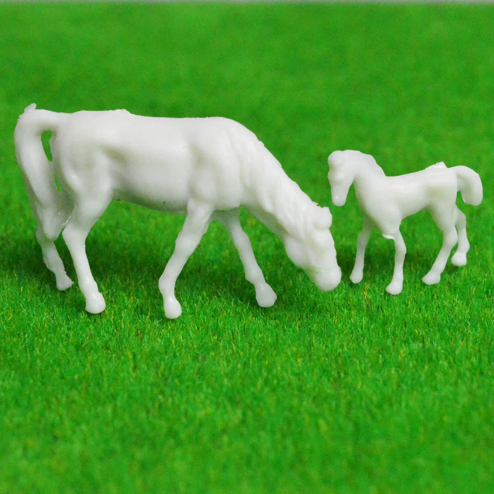 Игрушка Diorama Овцы Oxen N масштабная модель окрашенные животные Миниатюрная модель коровы лошади ферма поезд строительство пейзаж макет декорации - Цвет: 1-87 white horse