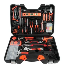 128-Piece Hardware Tools Combination Set Lithium Battery Electric Drill Set Electric Screwdriver Woodworking Manual Tool Box