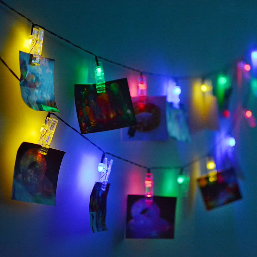 

Solar Clip Lighting Chain 20LED Outdoor Waterproof Festival Decorations Courtyard Garden Christmas Tree Colorful Lights