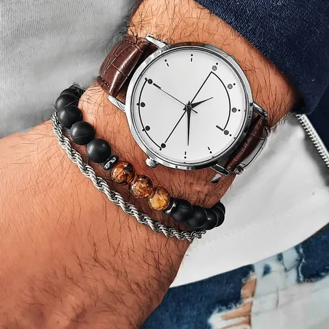 Crown Charm Bracelet Men 2021 New Fashion Stone Bead Chain Bracelet For Men Jewelry Gift