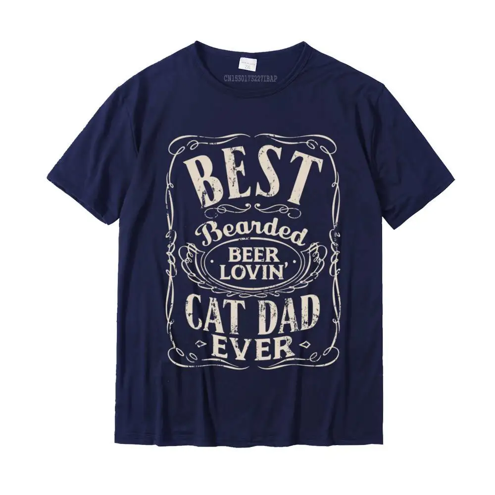 High Quality Men T-Shirt Casual Summer Tops Tees 100% Cotton Short Sleeve Camisa Sweatshirts Crew Neck Wholesale Best Bearded Beer Lovin Cat Dad Ever Funny Cats Owner Gifts Pullover Hoodie__MZ16305 navy