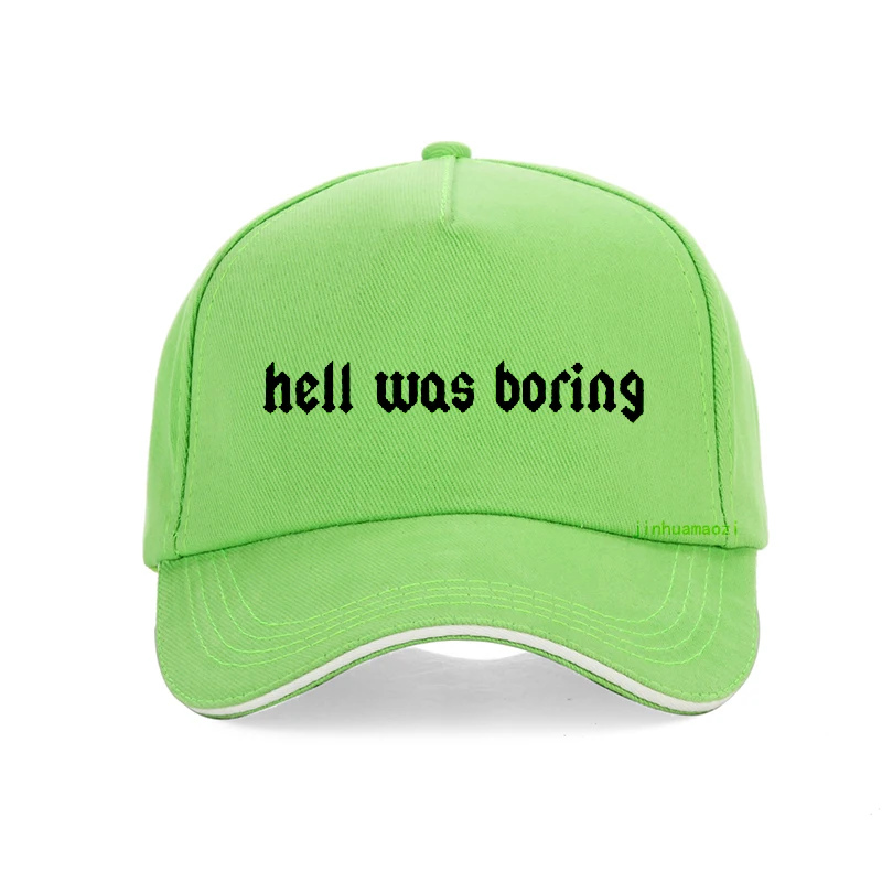 Зеленый Летняя мужская и женская хип-хоп шляпа Поп Харадзюку Hell Was Boring Tumblr, забавная бейсболка, хлопок, регулируемая бейсболка - Цвет: Зеленый