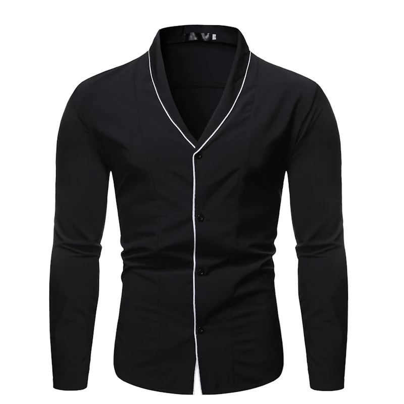 Мужская Повседневная рубашка Slim Fit Мужская Повседневная рубашка на пуговицах с длинным рукавом официальные сорочки мужская одежда