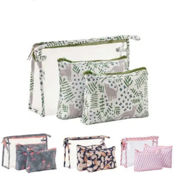 

Set of 3PCS Women Cosmetic Makeup Toiletry Clear PVC Travel Wash Bag Holder Waterproof Pouch Kits