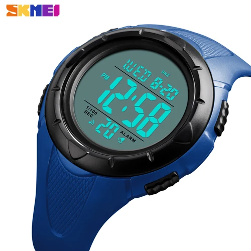 Blue watch SKMEI новые спортивные часы для мужчин Chrono уличные модные электронные цифровые наручные часы водонепроницаемый светильник дисплей будильник часы montre homme - Цвет: Blue watch