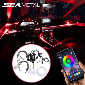 

Car Interior Light RGB LED Flexible EL Neon Strip Lights APP Phone/Remote Control DIY Atmosphere Decorative Lamp Auto Backlight