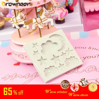 

Silicone Baking Fondant Mold Star Moon Cloud Gumpaste Mould DIY Pastry Chocolate Candy Biscuits Cookies Cake Decorating Tools