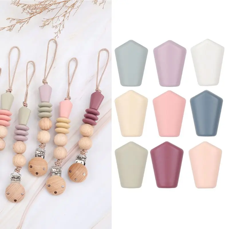

20pcs Silicone Loose Beads Safe Teether Baby Teething Beads DIY Pacifier Chain