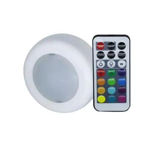 Беспроводной светодиодный светильник шайба s RGB 12 цветов затемняемый сенсорный датчик Светодиодная подсветка под шкаф для закрытого гардероба Лестницы прихожей ночника - Цвет: 1Light 1Remoter
