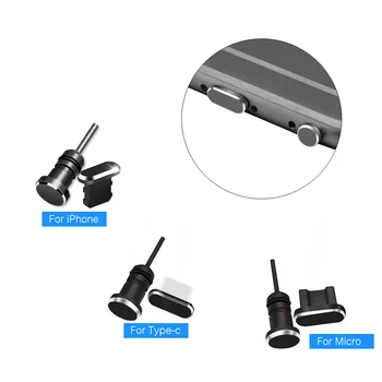 Металлическая Пылезащитная заглушка 3 в 1, Micro USB Type C, порт для зарядки, разъем для наушников, извлечение карты, штырь для iPhone, Huawei, Xiaomi, MI, телеф...