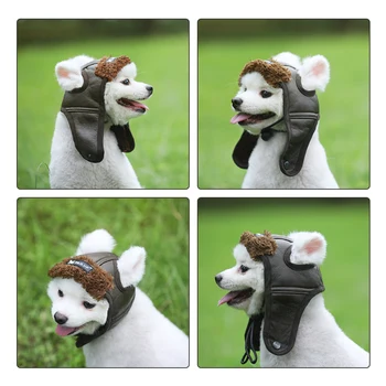 

Pet Dog Pilot Hat Chihuahua Dog Headwear Pet Costume Cosplay Headgear Windproof Aviator Cap For Small Medium Large Dogs S-XXL#15
