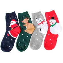 Cotton Socks Cute Funny Women Sock Colorful Cartoon Kawaii Santa Elk Socks Christmas Gift For Girls Cute funny design#F