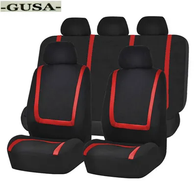 Универсальный автомобильный чехол GUSA для сидений автомобиля, черный, бежевый, синий, чехлы для сидений для всех автомобилей, защита для автомобильных сидений