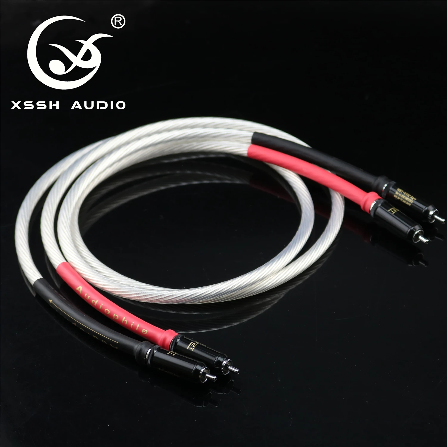 

1 pair 0.5m ~ 5m XSSH Audio HiFi 12 core 8mm OCC OFC Silver Plated Male RCA to Male RCA Audio Line Cable XLR cables Wire Cord