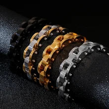 Modorn мужские ювелирные изделия серебро/черный/золото нержавеющая сталь Твердые звено цепи браслет Тяжелый Браслет 14 мм 8,66 ''103 г тяжелого веса