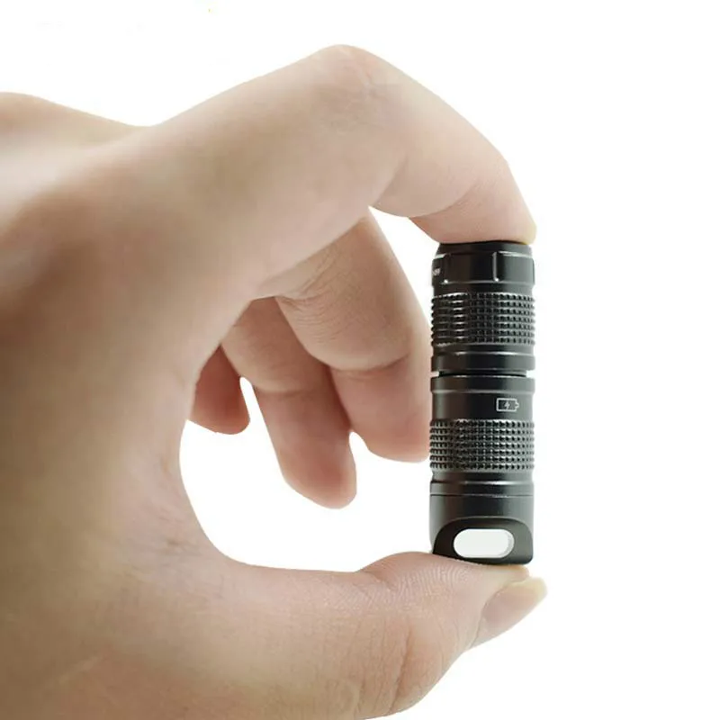 

USB Rechargeable Portable Waterproof White Light Keychain Torch By 10180 Battery Super Small Lantern Pocket Mini LED Flashlight