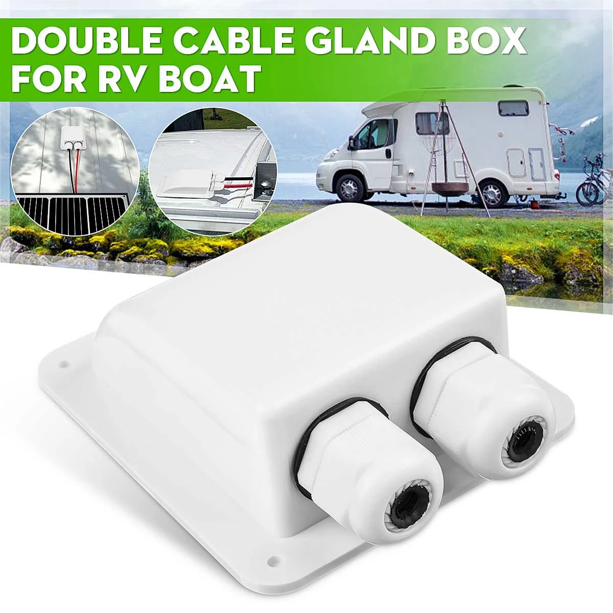 Single/Double Cable Entry Gland Solar Panel Cable Gland_Box Roof RV Caravan Boat Single/Double Cable Entry Gland Solar Panel Cable Gland_Box Roof RV Caravan Boat
