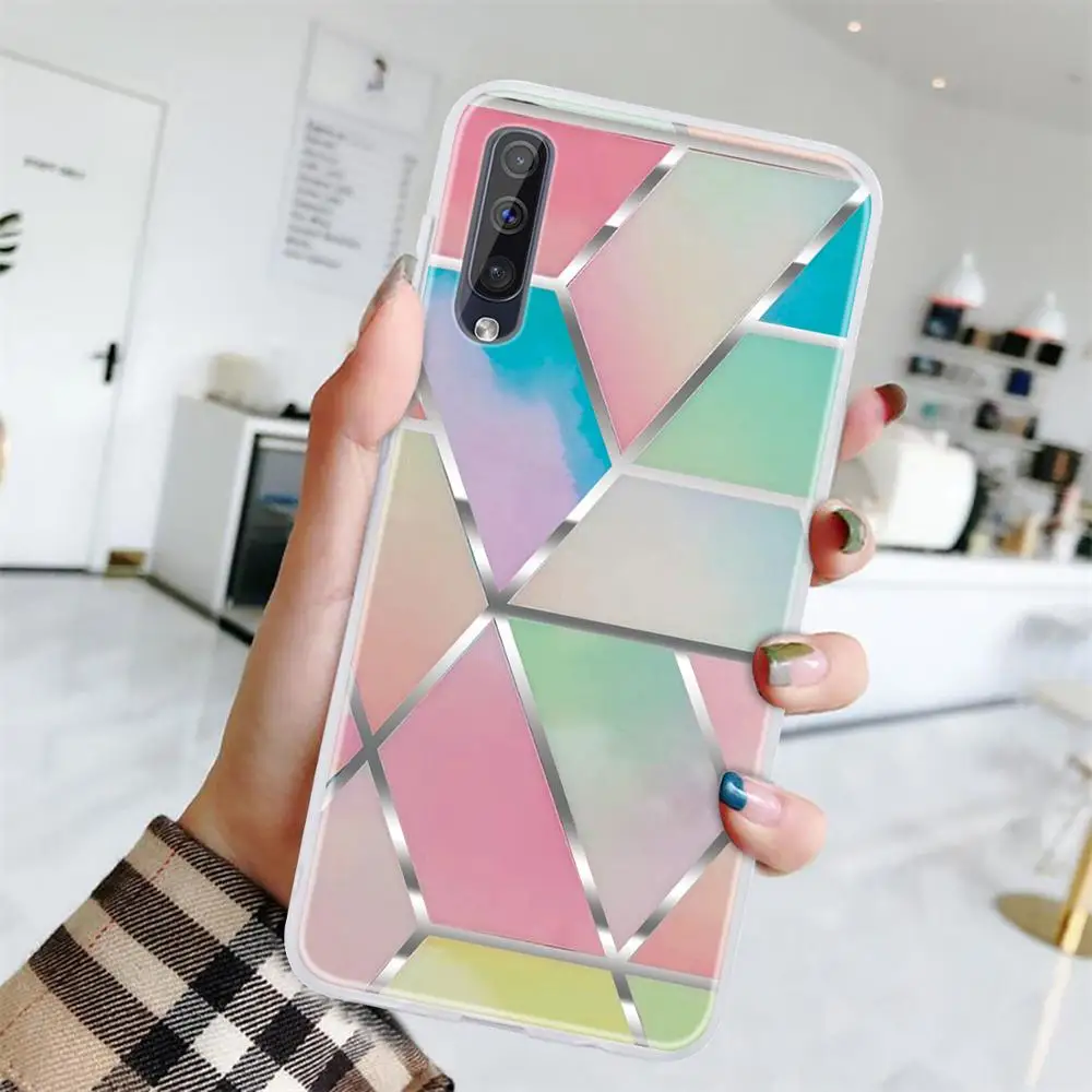 Чехол для Samsung Galaxy A50 A 50 A505 чехол из мягкого ТПУ с мрамором A50S A30S A507 A307 IMD полная