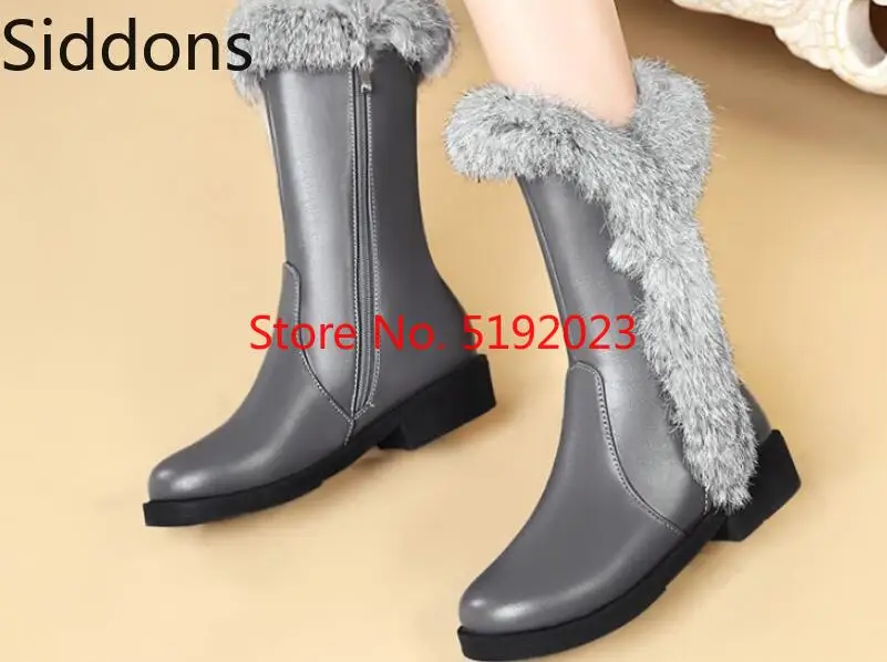 Женские ботинки до середины икры; теплые зимние ботинки на танкетке на низком каблуке; женская обувь; Chaussure zapatos mujer Sapato; ботинки без шнуровки из искусственной кожи; D115