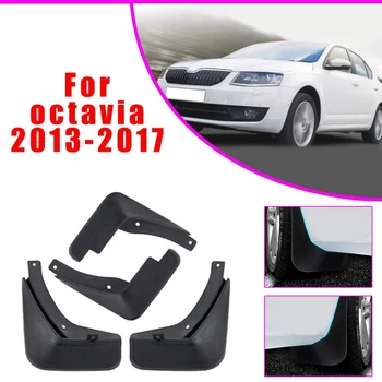 

Upgraded Car Mud Flaps Mudguards for SKODA Octavia 3 A7 Sedan 2013-2017 Front Rear Splash Guards Black 4Pcs