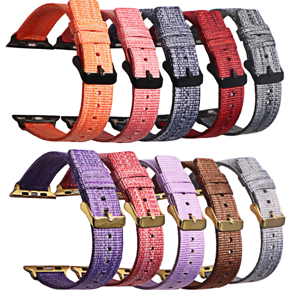 

Woven Nylon strap For Apple Watch Series 3/2/1 38MM 42MM Breathable Replacement Strap Sport Loop for iwatch series 5 4 40MM 44MM