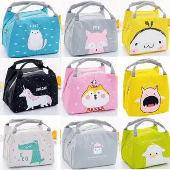 

Portable Insulated Lunch Bag Box Picnic Tote Cooler Cartoon Oxford Cloth Bags