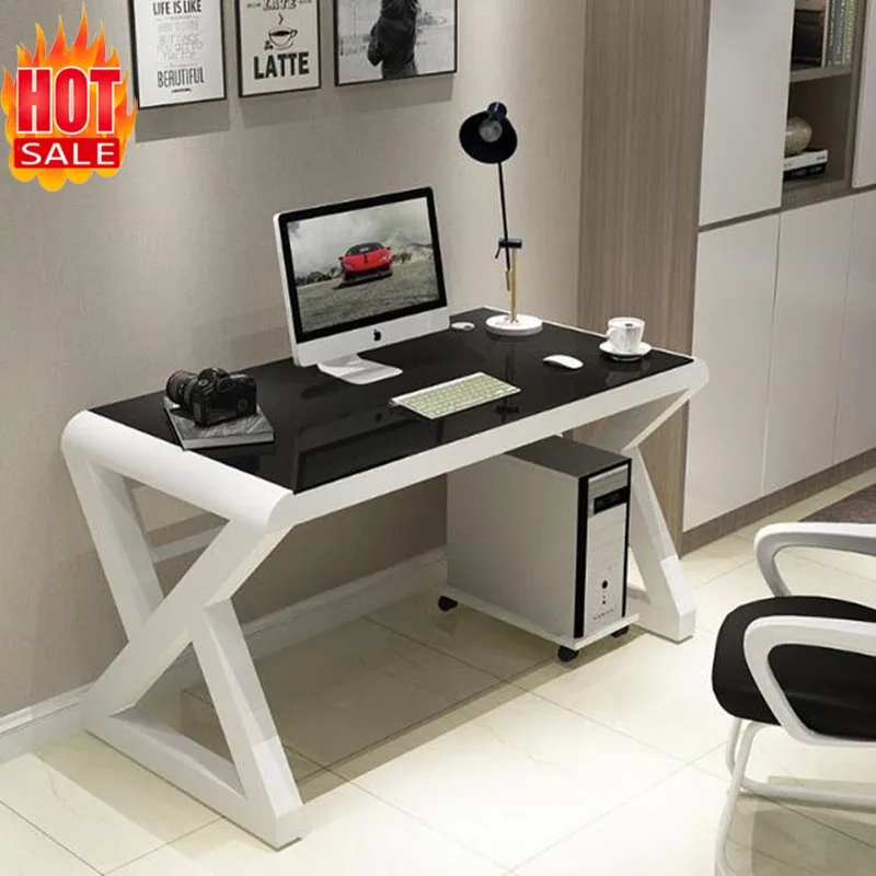 TieHo-escritorio de vidrio templado ordenador, escritorio moderno y sencillo el hogar y la escritorio de estudio, mesa de juegos - AliExpress Muebles
