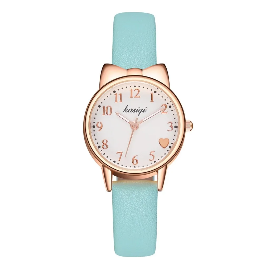 Женские наручные часы reloj mujer женские с кошачьими ушками студенческие ремешком