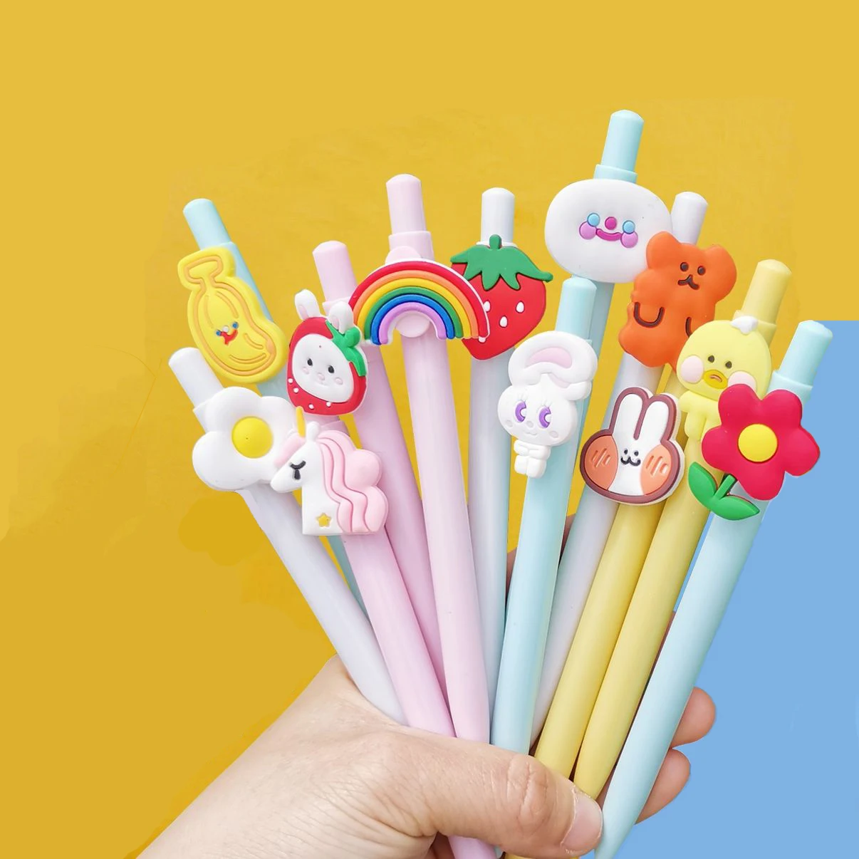 

10pcs/lot Students Gift Pen Cute Cartoon kartoon Series Neutral Pen Creative Black Pen for Gel Pen Cute Stationary Wholesale