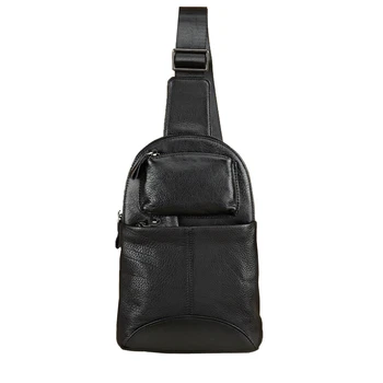 

2020 Fashion Men Genuine Leather shoulder bag top layer cowhide Chest bags crazy horse leather sport leisure messenger bag