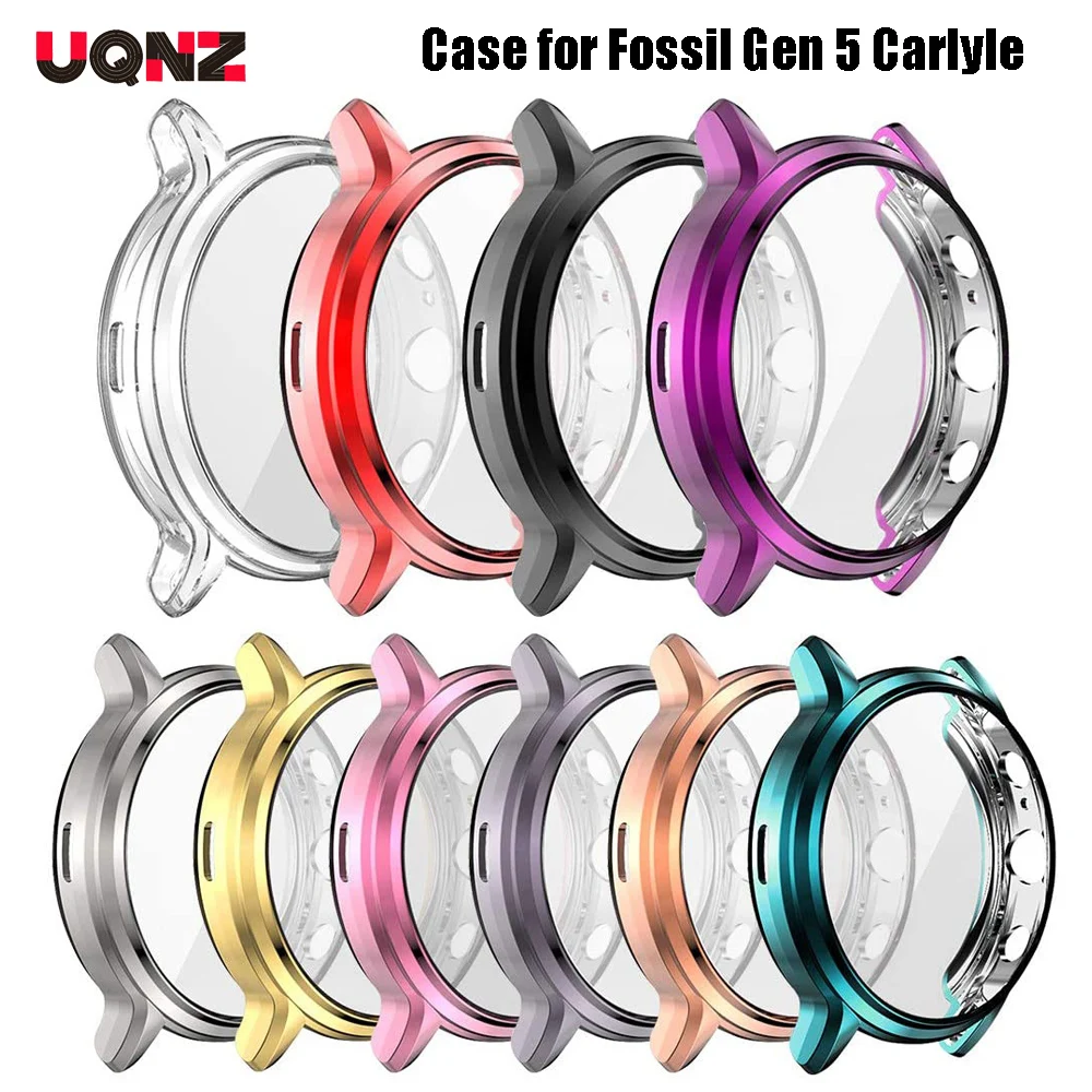 Защитный чехол для экрана Fossil Gen 5 Carlyle Мягкий бампер из ТПУ с рамкой тонкий