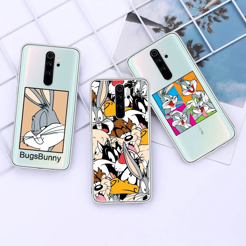Soft Silicone Case For Xiaomi Redmi Note 8 Cartoon Bugs Bunny Rabbit Wolf Dog for 6 Pro Note7 5 Mi 9 9T k20 pro | Мобильные телефоны