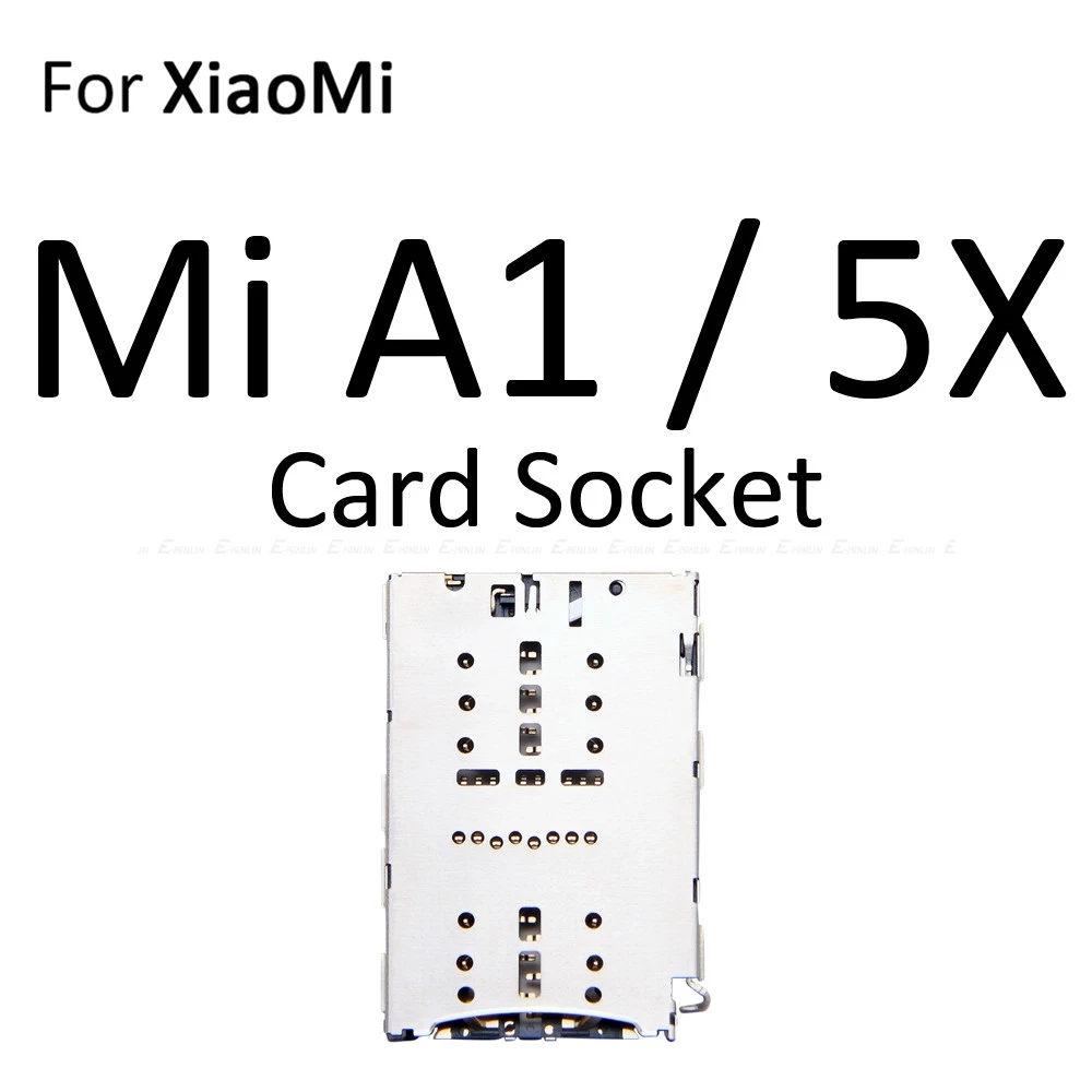Карта Micro SD Sim карты слот, разъем для лотка адаптер Коннектор кард-ридера для Xiaomi Mi 8 Lite A1 5X контейнер держатель Запчасти для авто - Цвет: For Mi A1 Socket