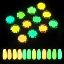 Неон фосфор погружающийся порошок светящийся Дизайн ногтей украшения флуоресцентный блеск светящийся пигмент Пыль УФ гель лак акриловый порошок