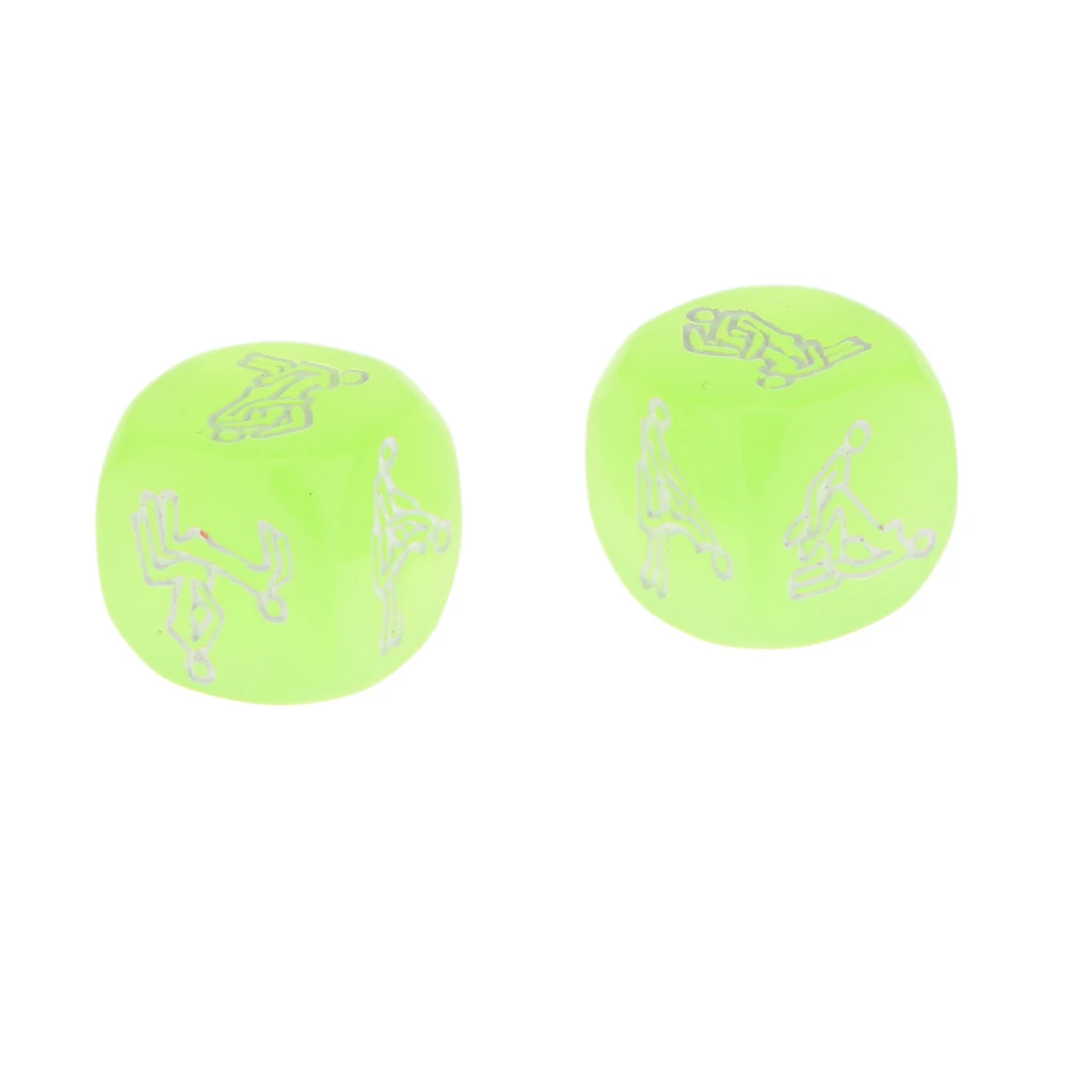 Adult Sex Glow Dice Game Love Gambling Romance Erotic Craps Toy Green Color